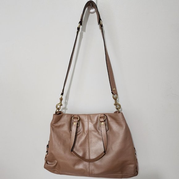 NWOT Authentic Coach Bronze/Lavender Leather Convertible Satchel - Picture 7 of 7